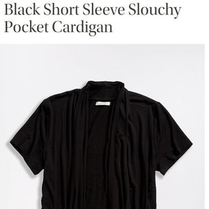 Maurices Black Short Sleeve Slouchy Pocket Cardigan